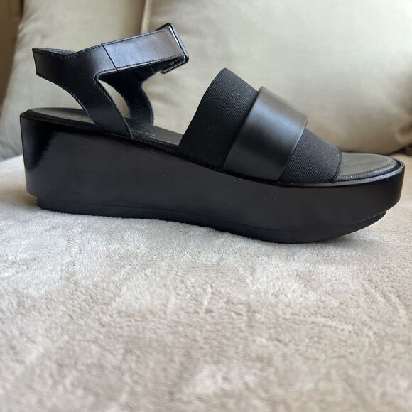 Robert Clergerie Paris Black Leather Platform Sandal Women EU 36.5 US 6 Platform - Picture 3 of 16